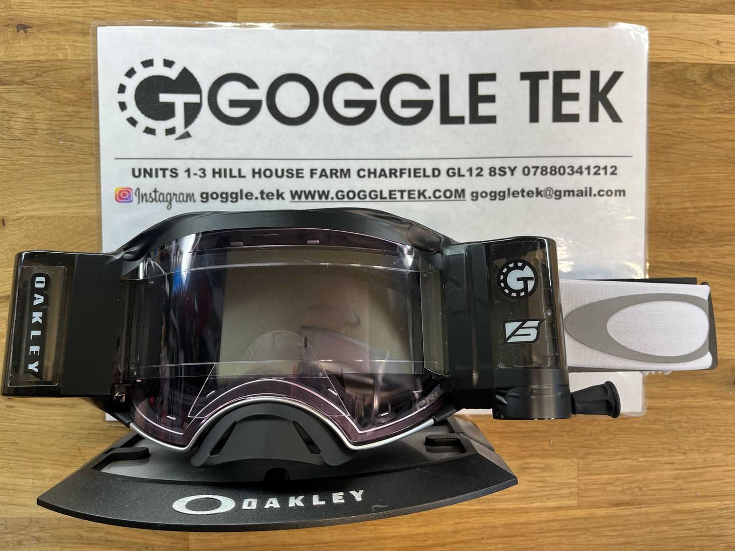 2024 Oakley Airbrake Tuffblocks Goggle plus Goggletek 48mm roll off system (Prizm Low Light lens)