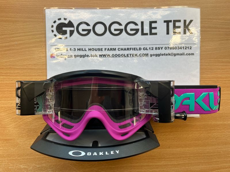 2025 Oakley Celeste Purple OFrame goggle plus Goggletek 36mm roll-off system (Clear lens)
