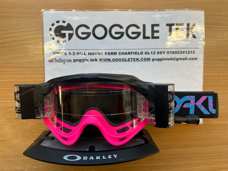 2024 Oakley OFrame Splatter goggle plus Long Pull Goggletek 36mm roll-off system (Clear lens)