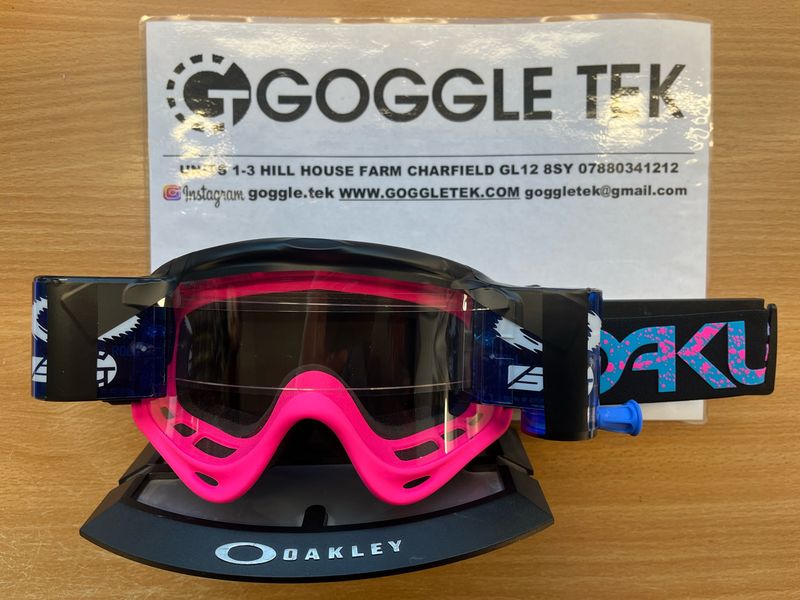 2024 Oakley OFrame Splatter goggle plus Blue Goggletek 36mm roll-off system (Clear lens)