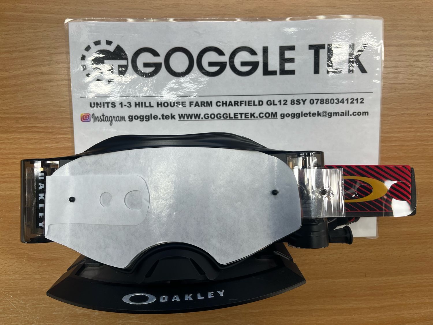 New GP Prepped Oakley Airbrake Goggle plus Goggletek 48mm roll off system with 7 laminated tear offs (clear lens)