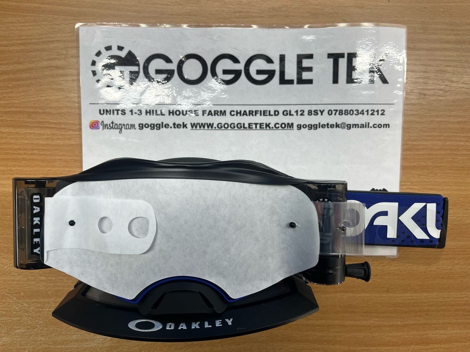 New GP Prepped Oakley Airbrake Goggle plus Goggletek 48mm roll off system with 7 laminated tear offs (clear lens)