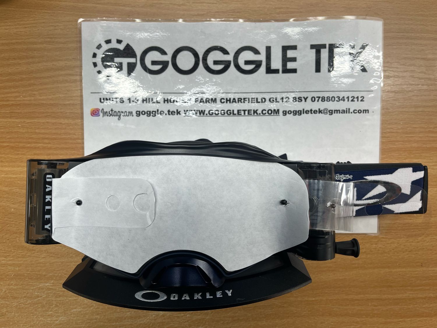 New GP Prepped Oakley Airbrake Troy LeeGoggle plus Goggletek 48mm roll off system with 7 laminated tear offs (clear lens)