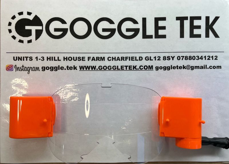 Flo Orange Oakley OFrame 2.0 PRO 36mm Long Pull roll-off system with fishing line, clear mudstrip & film (Clear lens)