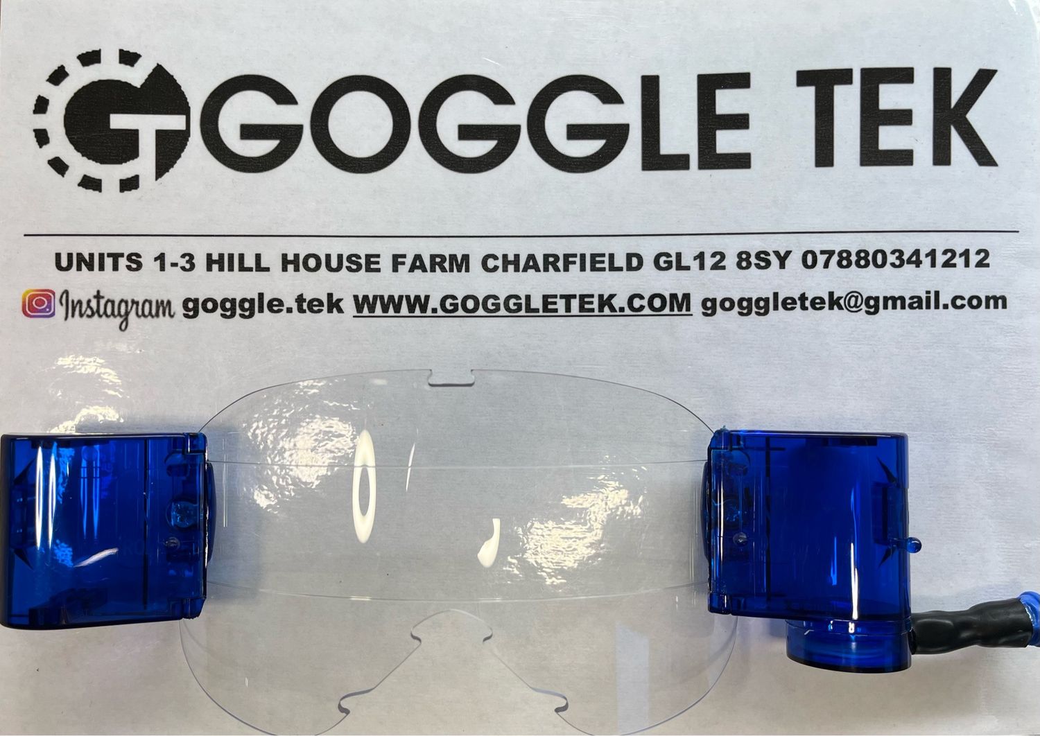 Blue Oakley OFrame 2.0 PRO 36mm Long Pull roll-off system with fishing line, clear mudstrip & film (Clear lens)