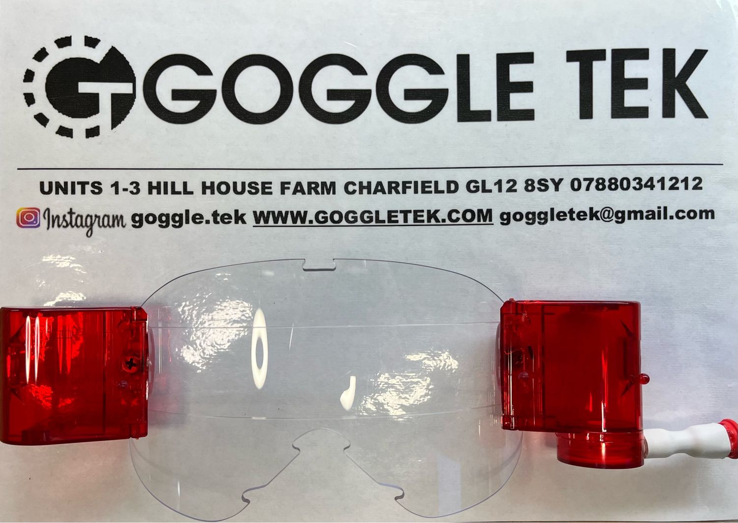 Red Oakley OFrame 2.0 PRO 36mm Long Pull roll-off system with fishing line, clear mudstrip & film (Clear lens)