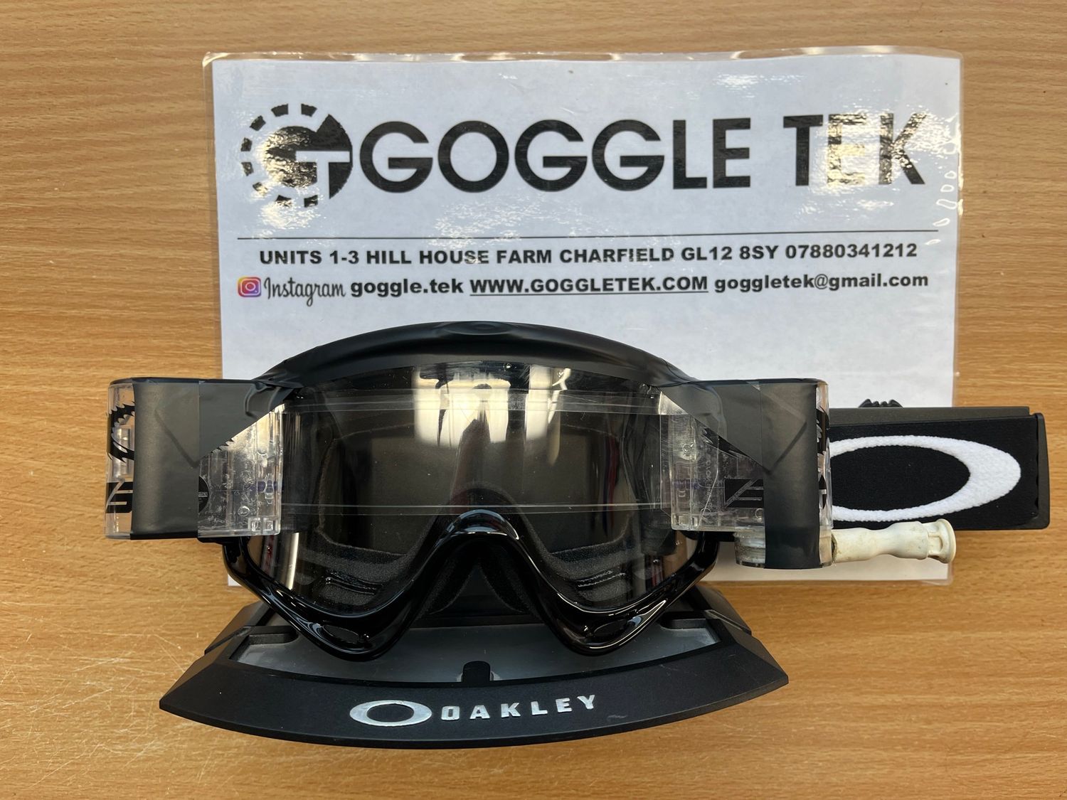 Second Hand Oakley OFrame goggle plus Long Pull Goggletek 36mm roll off system (clear lens)