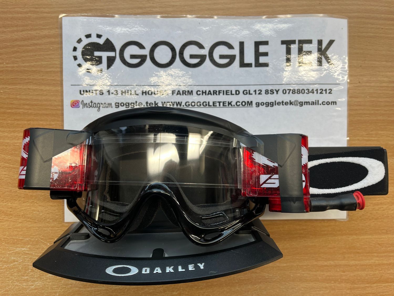 Second Hand Oakley OFrame goggle plus Long Pull Goggletek 36mm roll off system (clear lens)