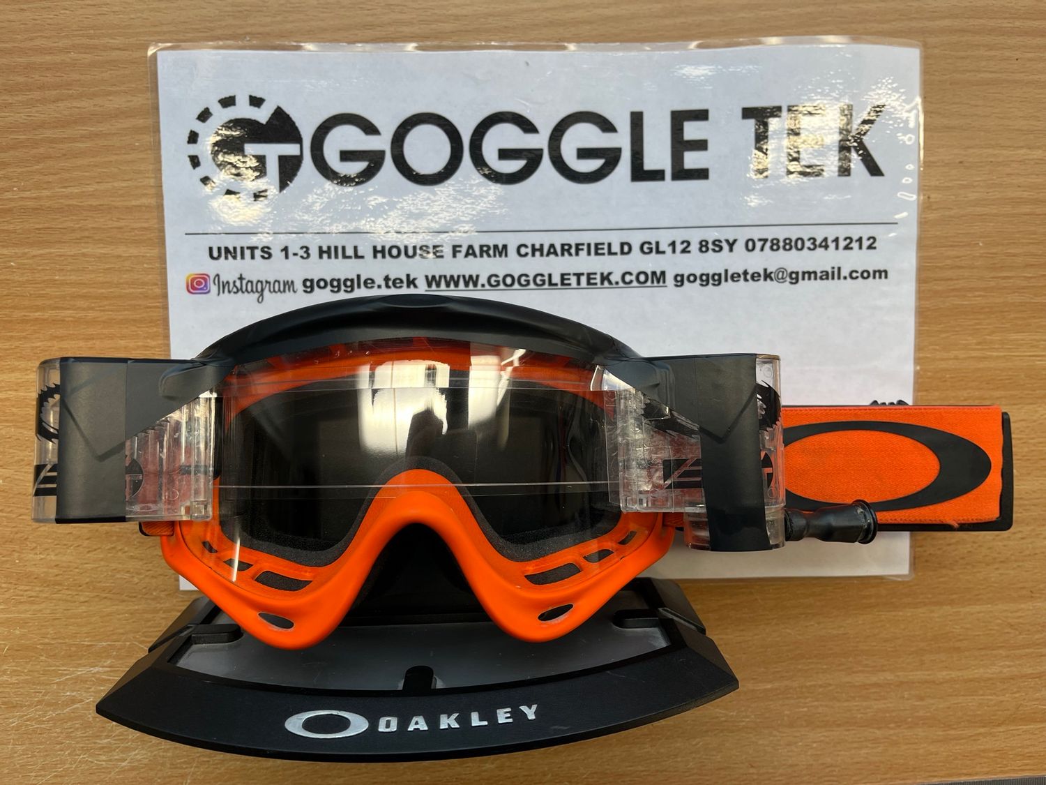 Second Hand Oakley OFrame goggle plus Goggletek 36mm roll off system (clear lens)