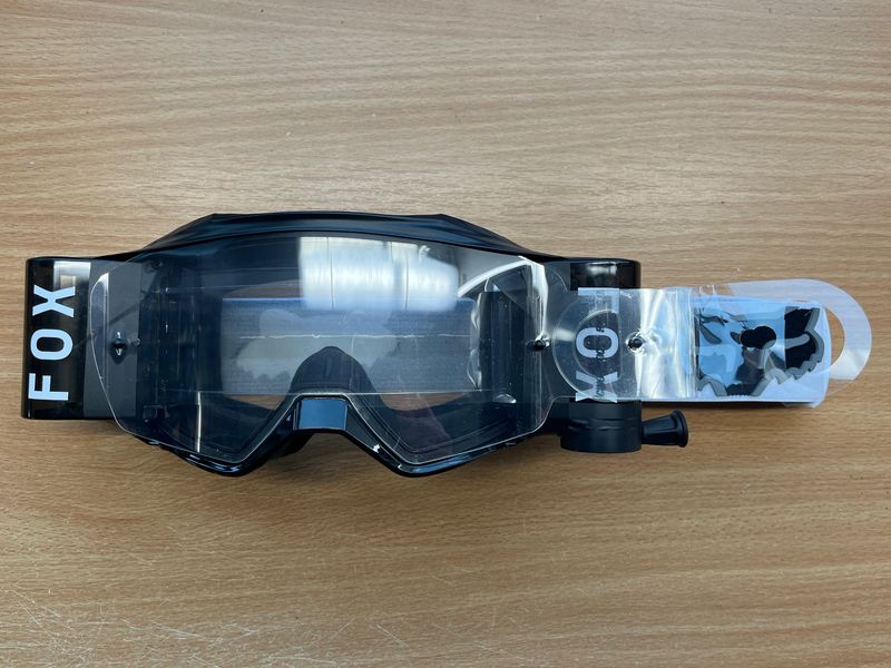Second Hand Ex GP prepped Fox Vue goggle plus Goggletek 48mm roll off system with 7 laminated tear offs (clear lens)