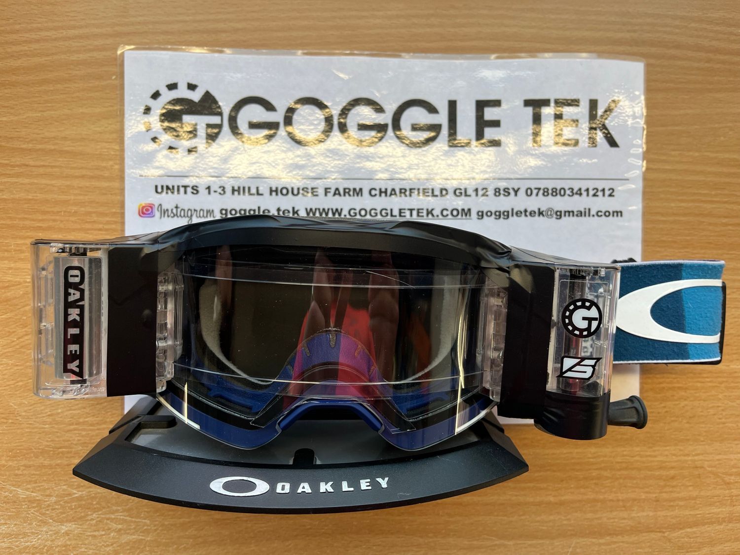 Second Hand Oakley Frontline Troy Lee Designs goggle plus Goggletek 48mm Roll Off System (clear lens)