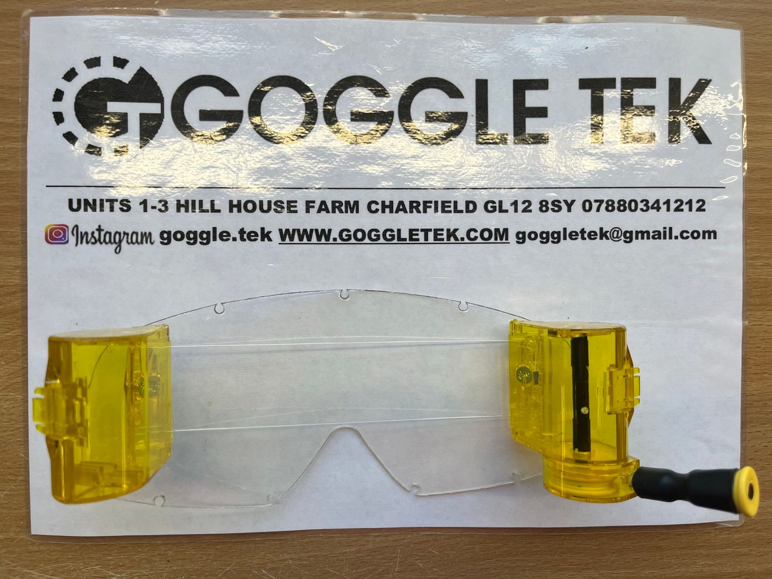 Yellow Oakley OFrame 36mm Long Pull roll-off system with fishing line, clear mudstrip & film (Clear lens)