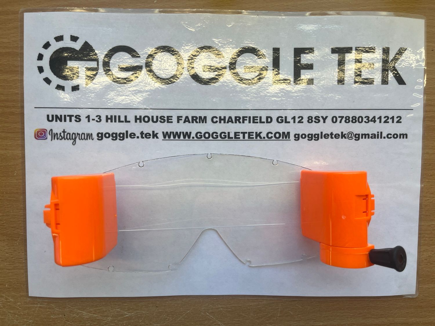 Flo Orange Oakley OFrame 36mm roll-off system with fishing line, clear mudstrip & film (Clear lens)