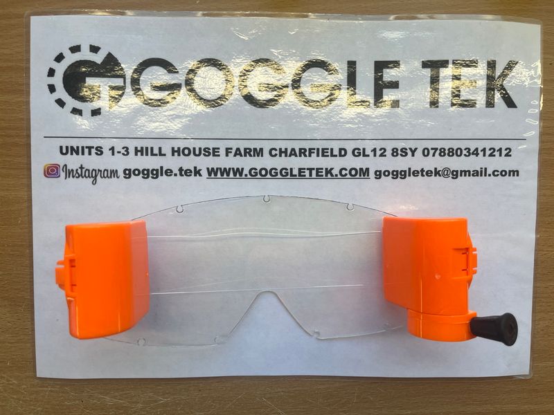 Flo Orange Oakley OFrame 36mm roll-off system with fishing line, clear mudstrip & film (Clear lens)