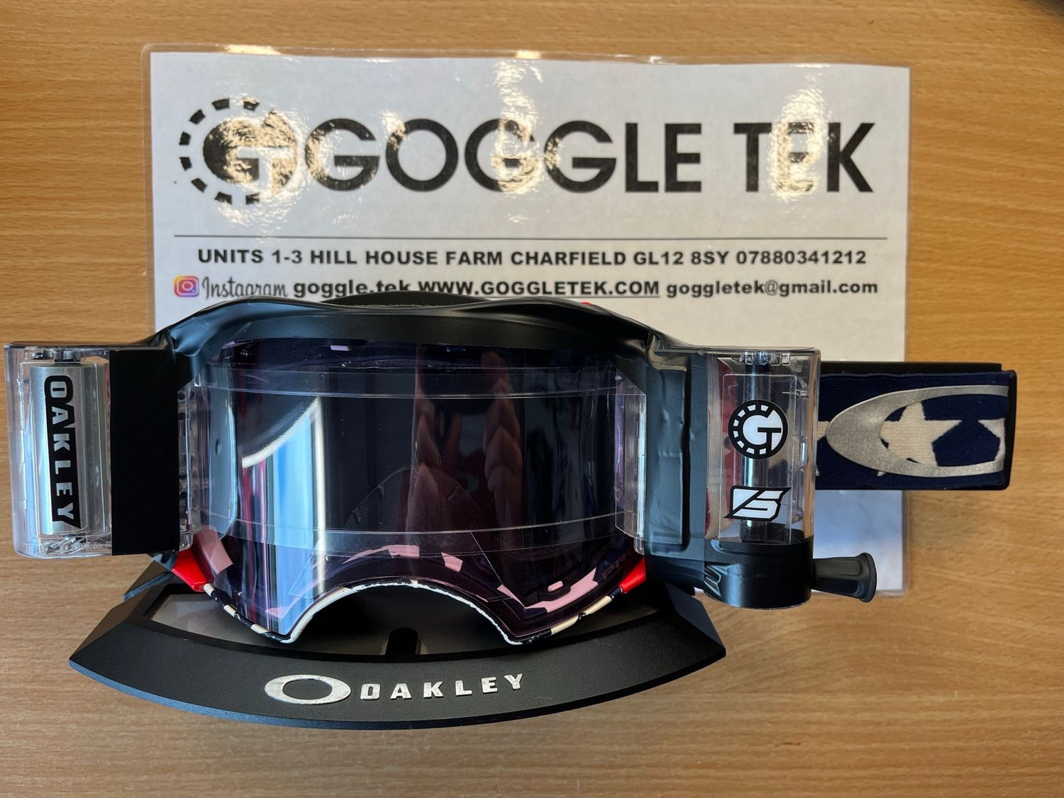 Second Hand Oakley Airbrake Troy Lee Designs Goggle plus Goggletek 48mm roll off system (new Prizm Low Light lens)