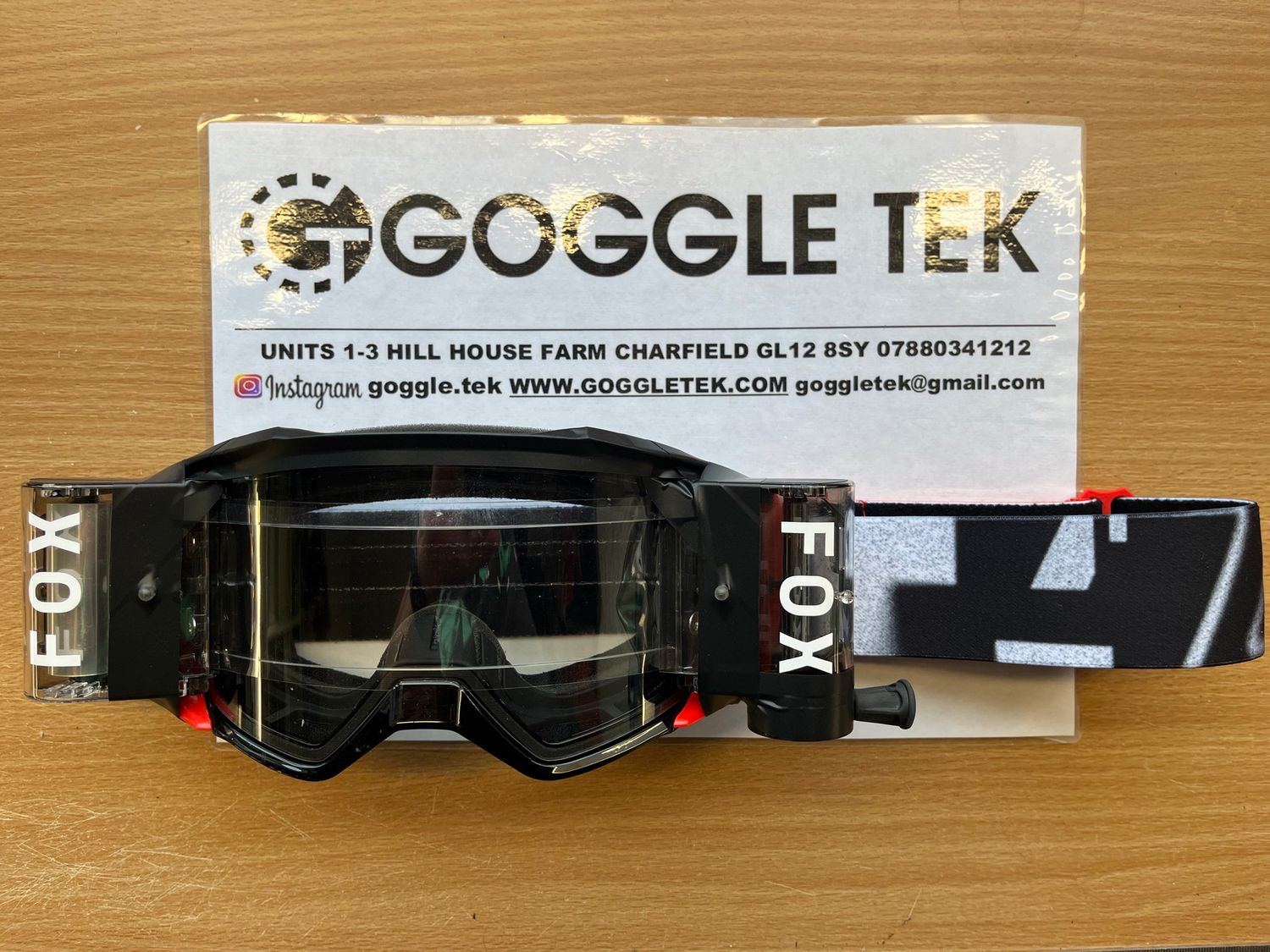 Second Hand Ex GP prepped Fox Vue goggle plus Goggletek 48mm roll off system (clear lens)