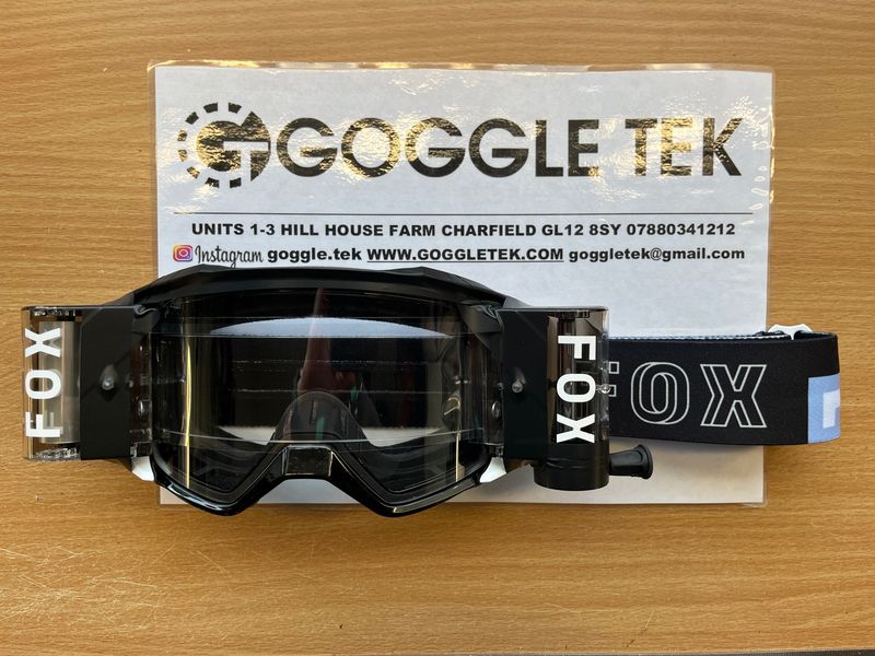 Used Once Or Twice Ex GP prepped Fox Vue goggle plus Goggletek 48mm roll off system (clear lens)