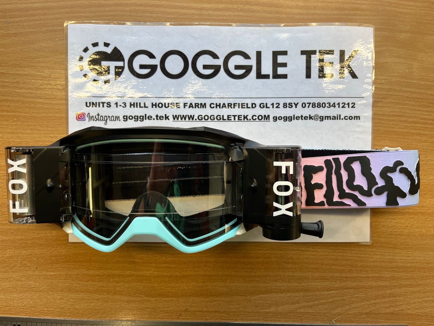 Fox Vue goggle plus Goggletek 48mm roll off system (clear lens)