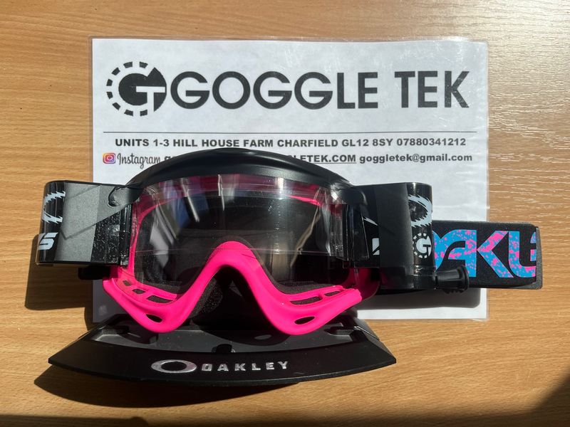 2024 Oakley OFrame Splatter goggle plus Black Goggletek 36mm roll-off system (Clear lens)