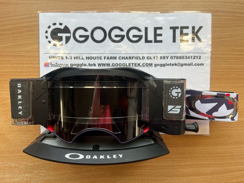 Second Hand Oakley Airbrake Troy Lee Designs Goggle plus Goggletek 48mm roll off system (Prizm Bronze lens)