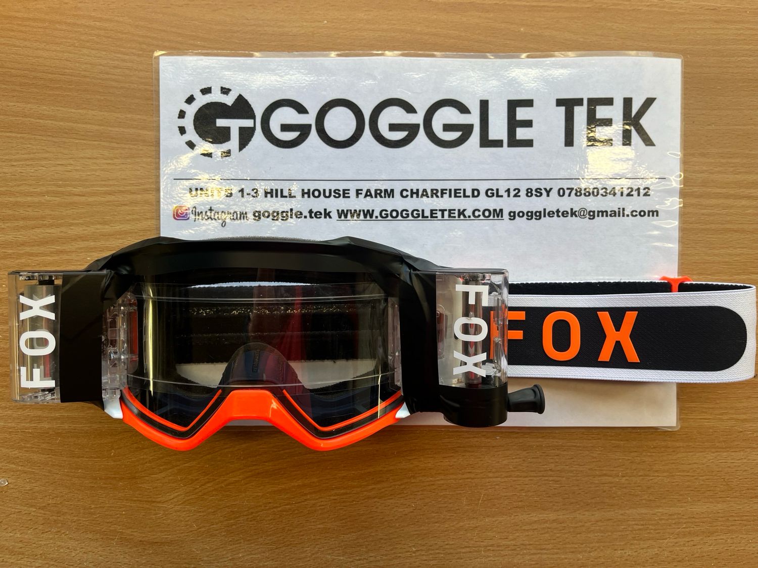 Ex GP prepped Fox Vue goggle plus Goggletek 48mm roll off system (clear lens)