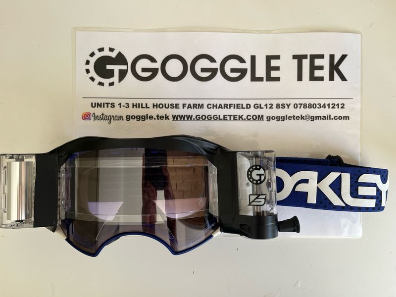Second Hand Oakley Airbrake Goggle plus new Goggletek 48mm roll off system (Prizm Low Light lens)