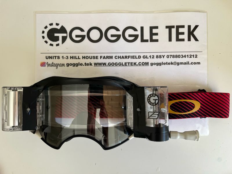 Second Hand Oakley Airbrake Goggle plus New Goggletek 48mm roll off system (clear lens)