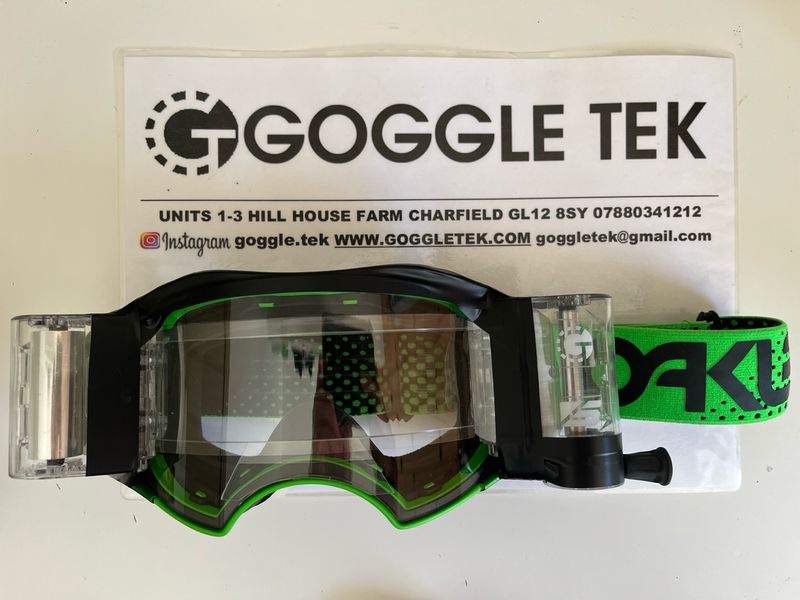Second Hand Oakley Airbrake Goggle plus Goggletek 48mm roll off system (clear lens)