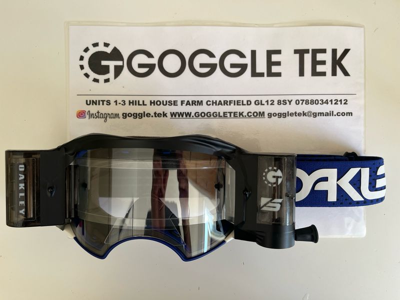 Second Hand Oakley Airbrake Goggle plus Goggletek 48mm roll off system (clear lens)