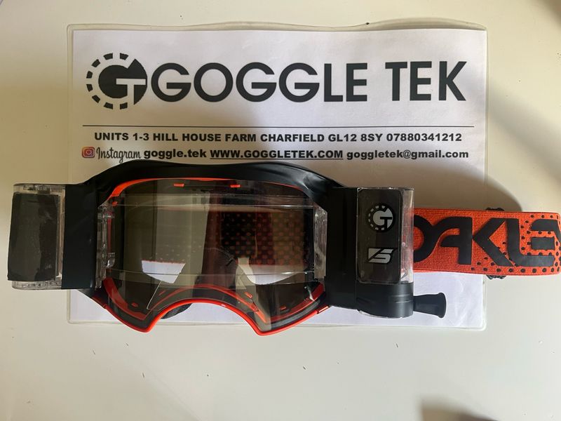 Second Hand Oakley Airbrake Goggle plus Goggletek 48mm roll off system (clear lens)