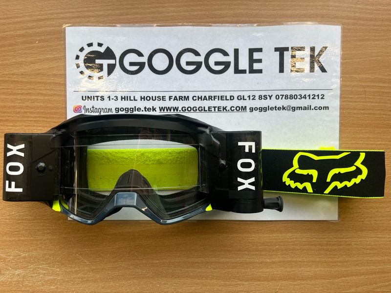 Ex GP prepped Fox Vue goggle plus Goggletek 48mm roll off system (clear lens)