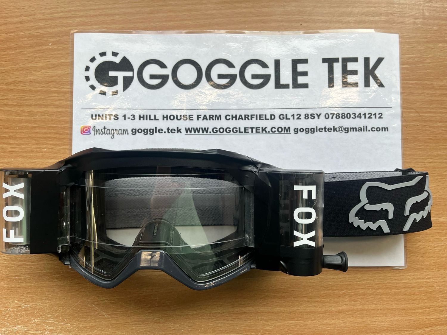 Ex GP prepped Fox Vue goggle plus Goggletek 48mm roll off system (clear lens)