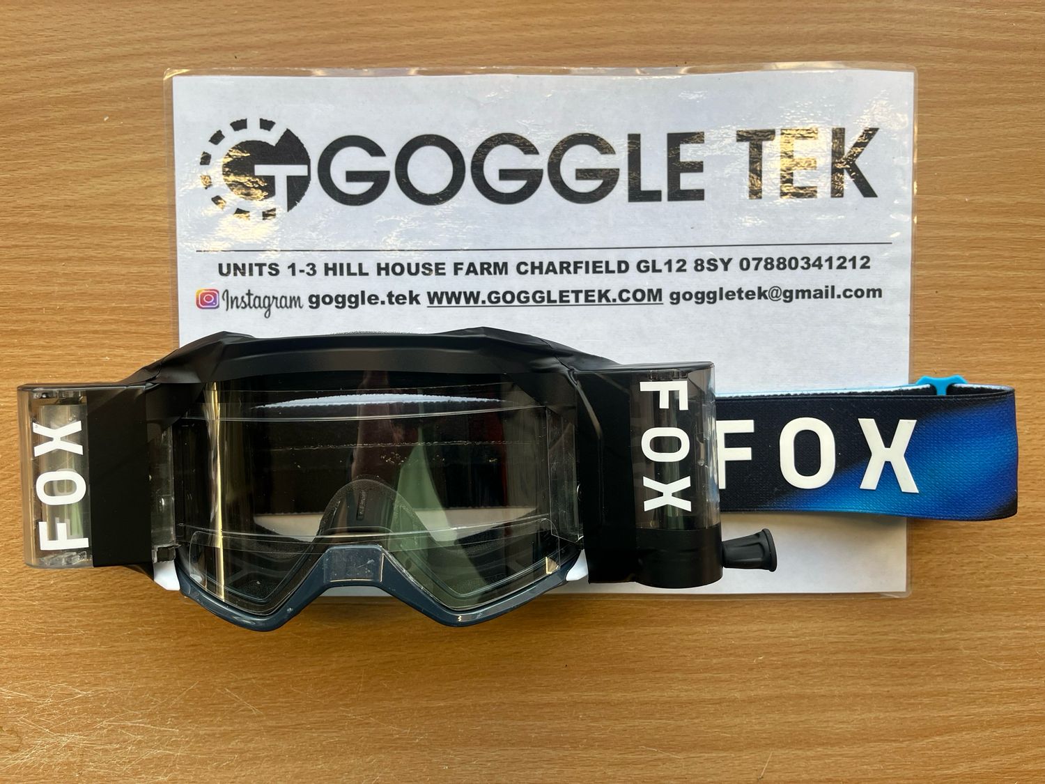 Ex GP prepped Fox Vue goggle plus Goggletek 48mm roll off system (clear lens)