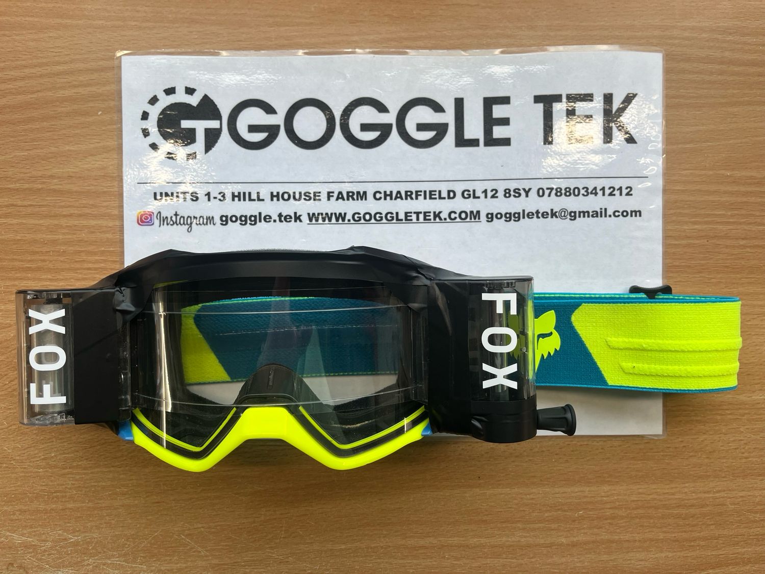 Ex GP prepped Fox Vue goggle plus Goggletek 48mm roll off system (clear lens)