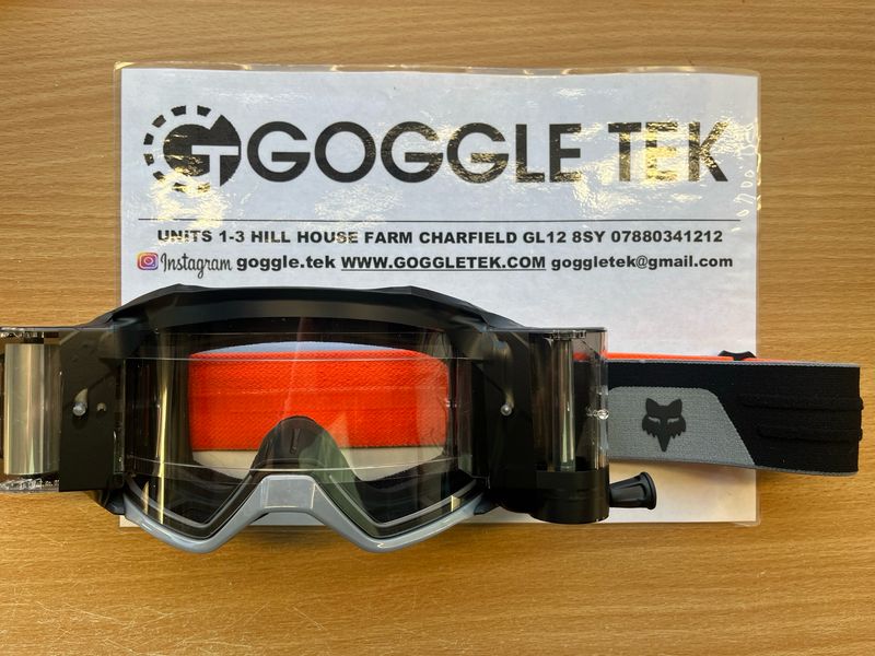 Ex GP prepped Fox Vue goggle plus New Goggletek 48mm roll off system (clear lens)