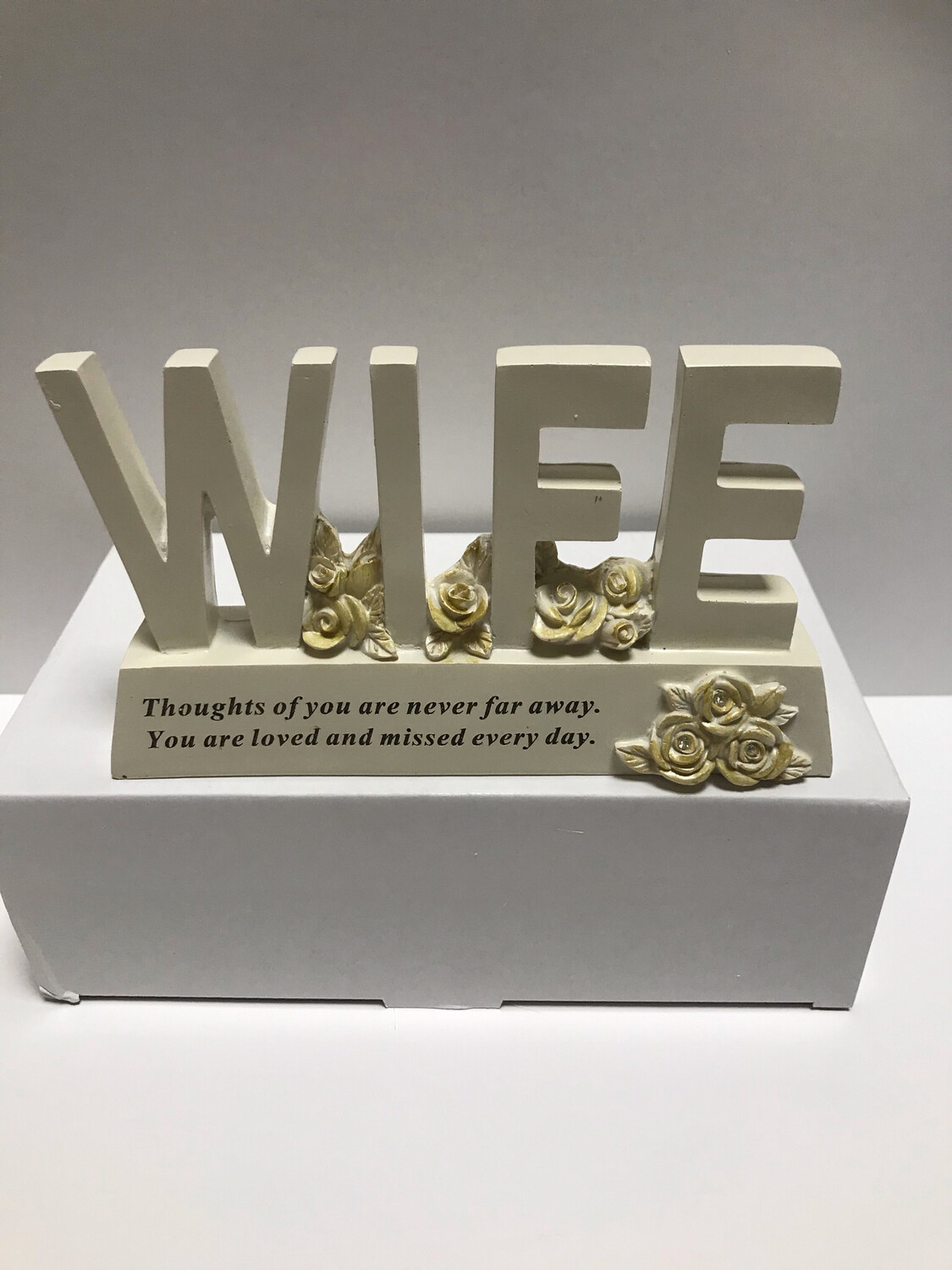 Wife: Memorial Letter Plaque