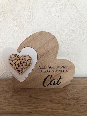Wooden Heart: Cat