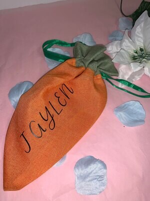 Personalised Carrot Easter Bag: Add Name