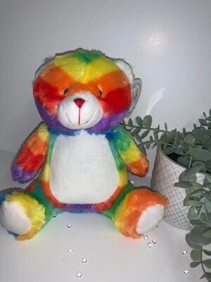 Rainbow Bear: Personalised Soft Teddy