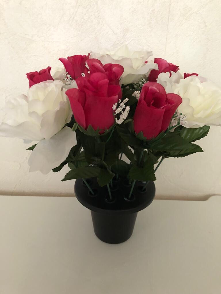 Graveside, Artificial Flower Pot (Roses)