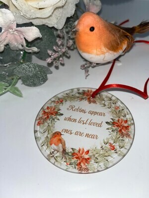 Memorial Robin Glass Bauble