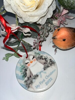 Penguin My first Christmas Bauble (Ceramic)