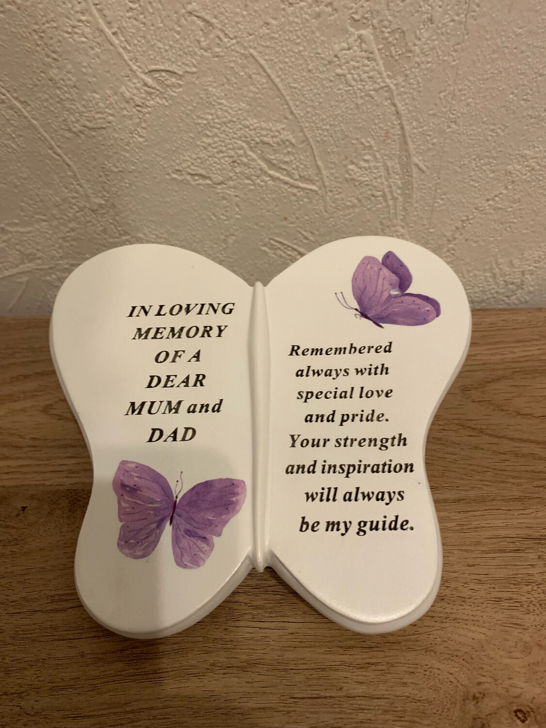 Memorial Butterfly Plaque: Mum and Dad