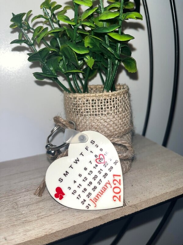 Heart Keyring: Special Date &amp; Photo