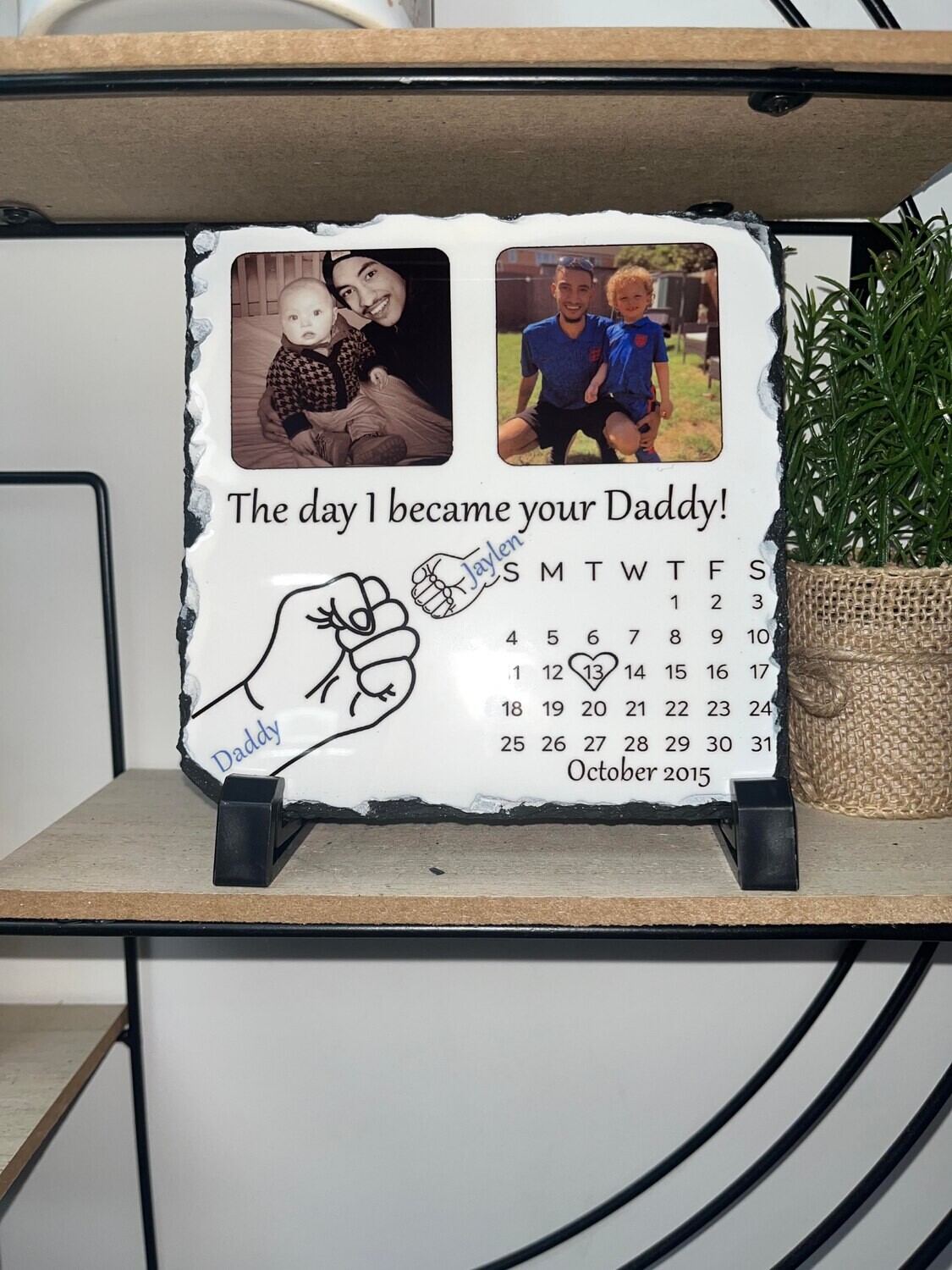 Medium Square Photo Slate - “Day I Became Your…”