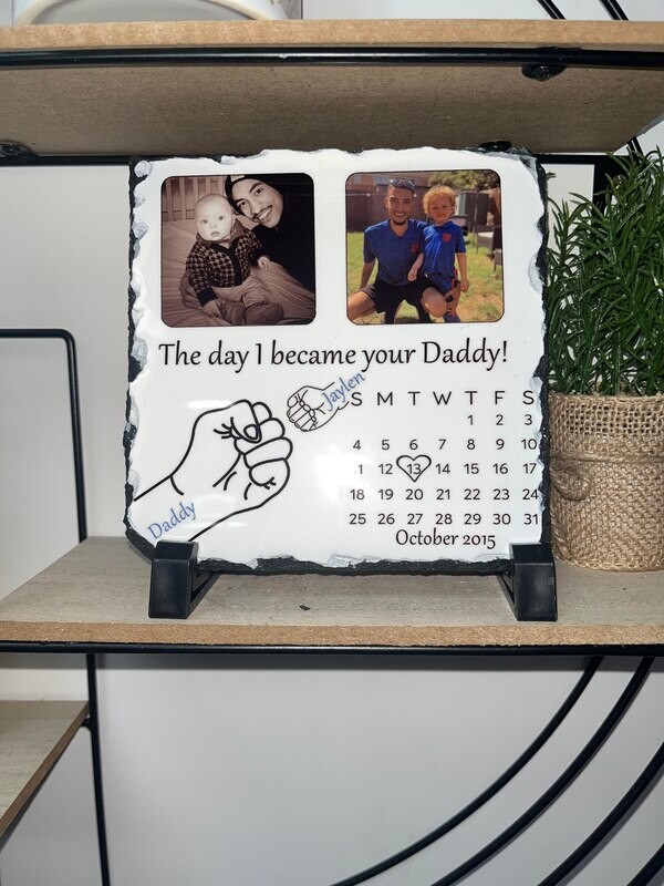 Medium Square Photo Slate - “Day I Became Your…”