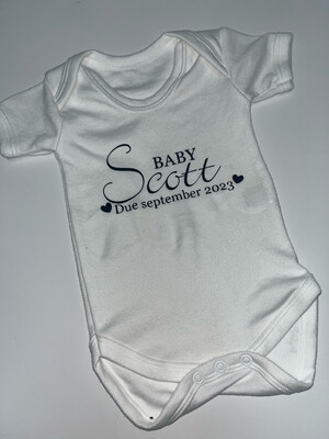 Personalised Name With Date Baby Vest