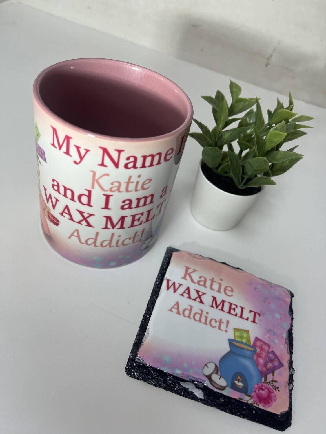 Gonk wax melt Cup and Wooden Coaster