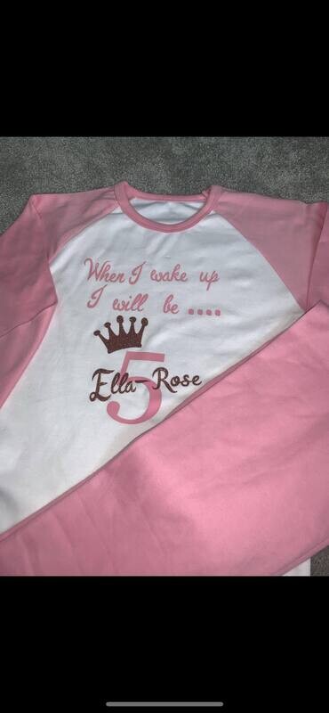 Personalised Pink Birthday Pyjamas