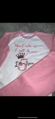 Personalised Pink Birthday Pyjamas